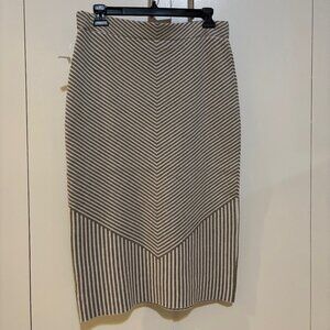 Brand New NWT Rachel Zoe Loungewear Knit Sweater Pencil Skirt Geometric Stripe M